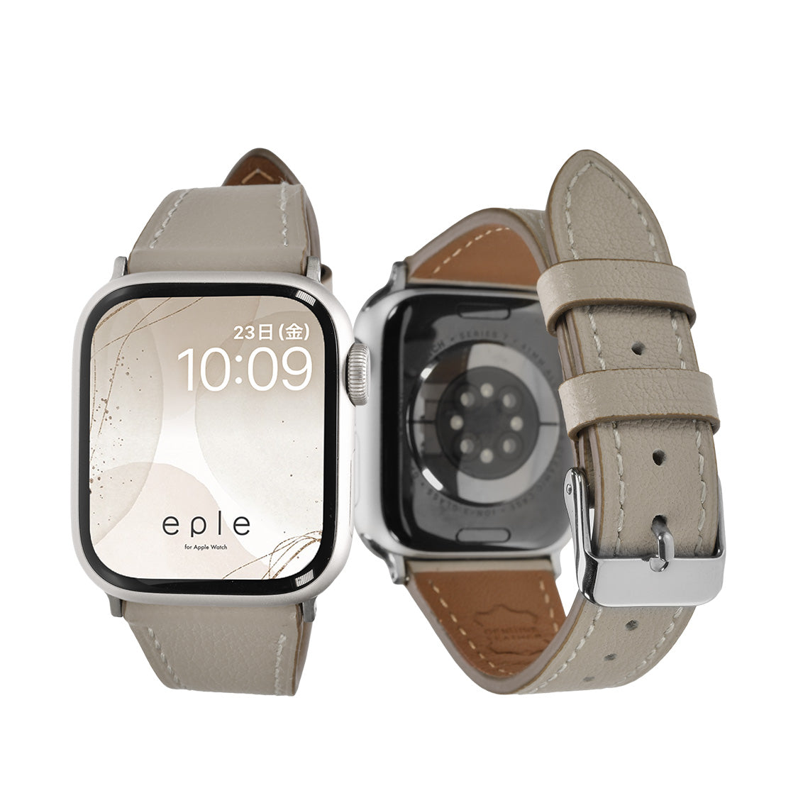 Apple Watch レザーバンド 細身 イタリア製 本革 くすみカラー ベルト