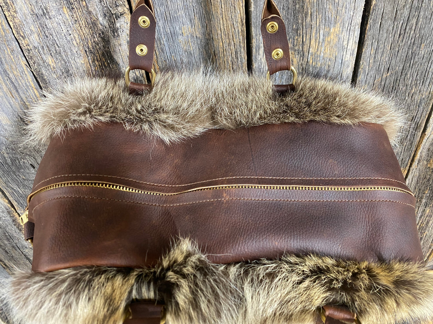 Fur Duffle Bag, Carry Bag – Rising Star Forge and Leather Works