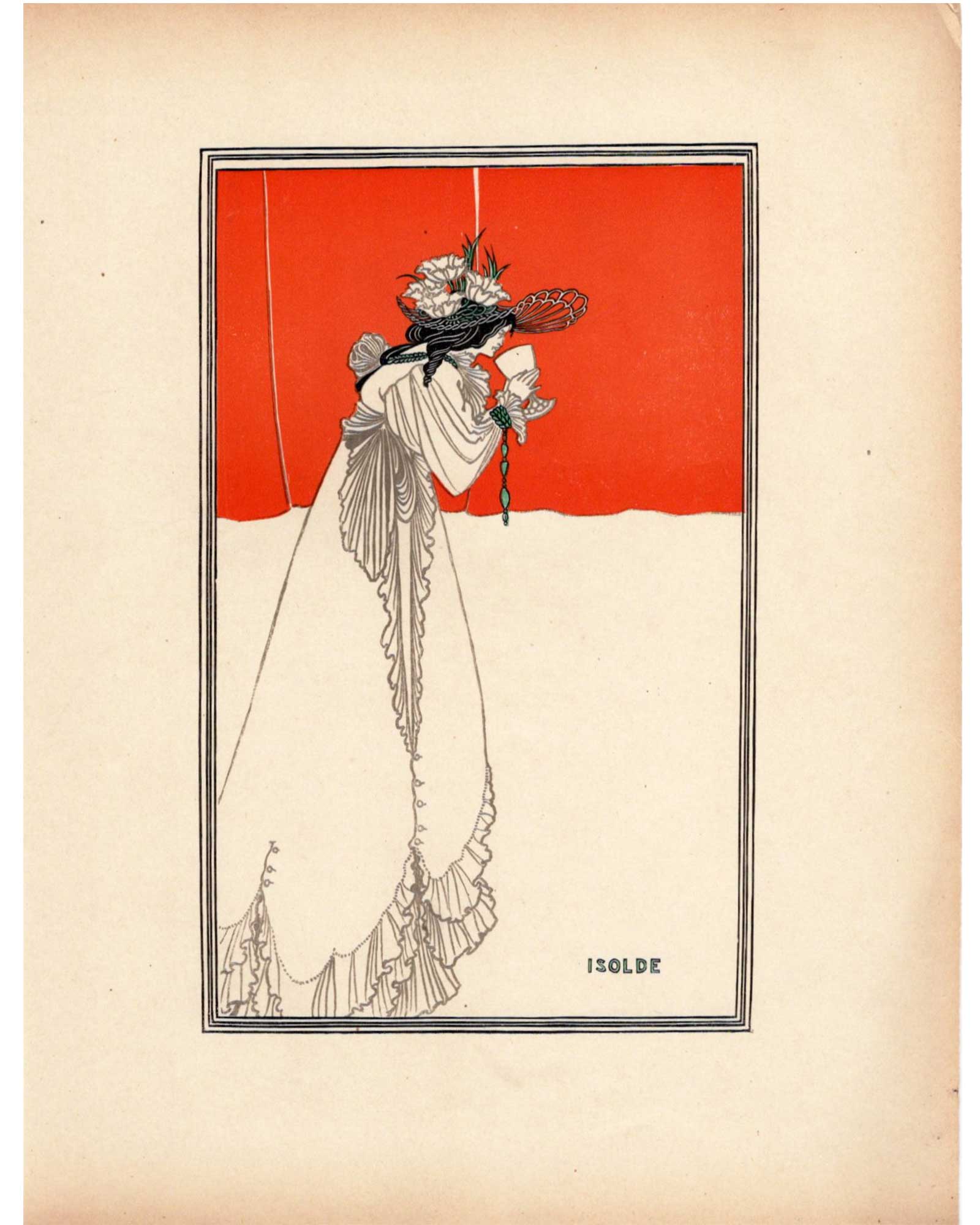 オーブリー・ビアズリー≪イゾルデ≫1899年初版｜絵画・ラインブロック版画