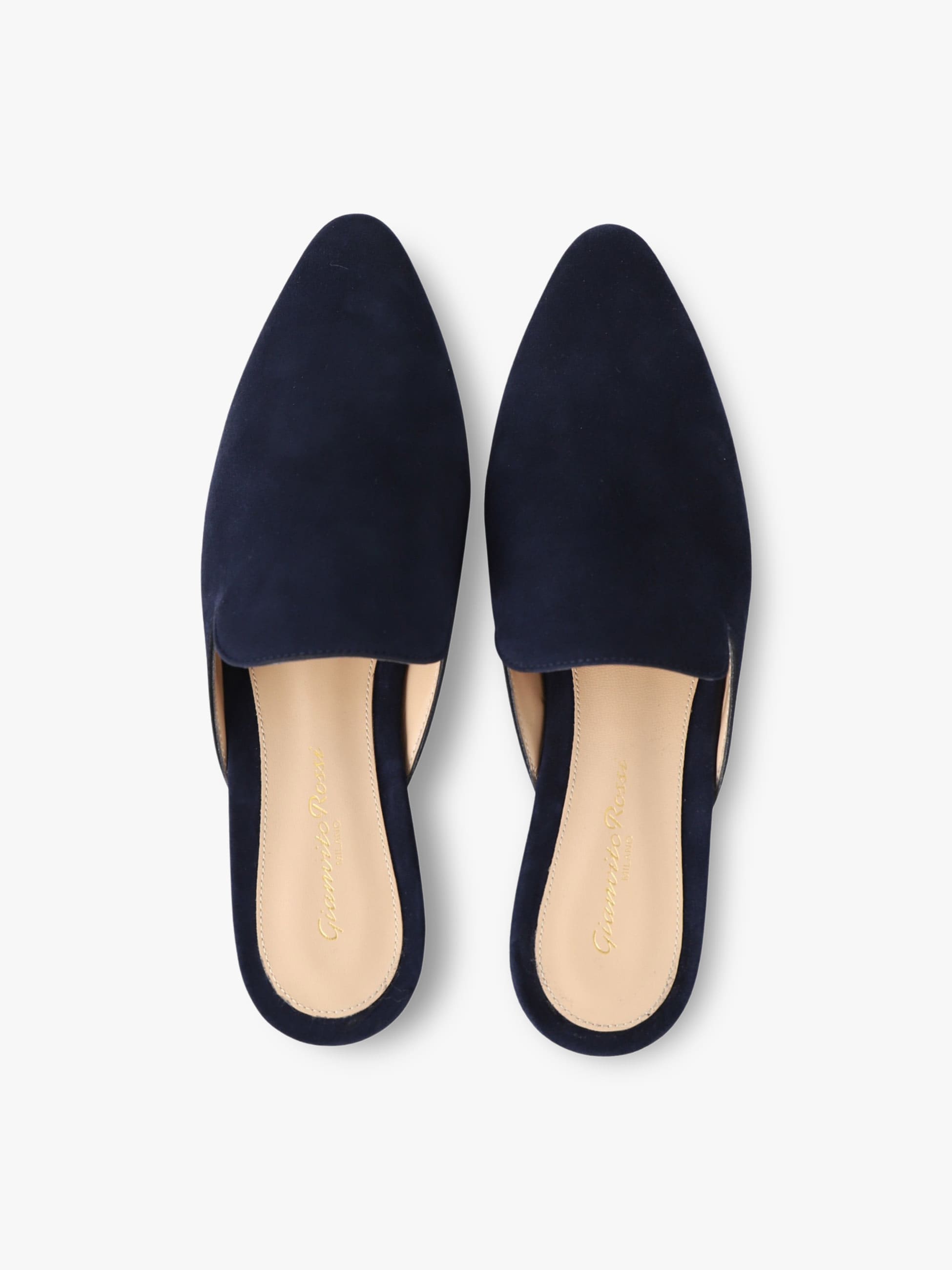 Gianvito Rossiスエードポインテッドトゥフラットシューズ Gianvito