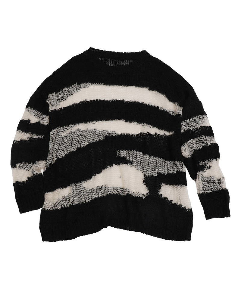ゼブラ柄透かし編みニット｜SPIRALGIRL スパイラルガール 商品詳細