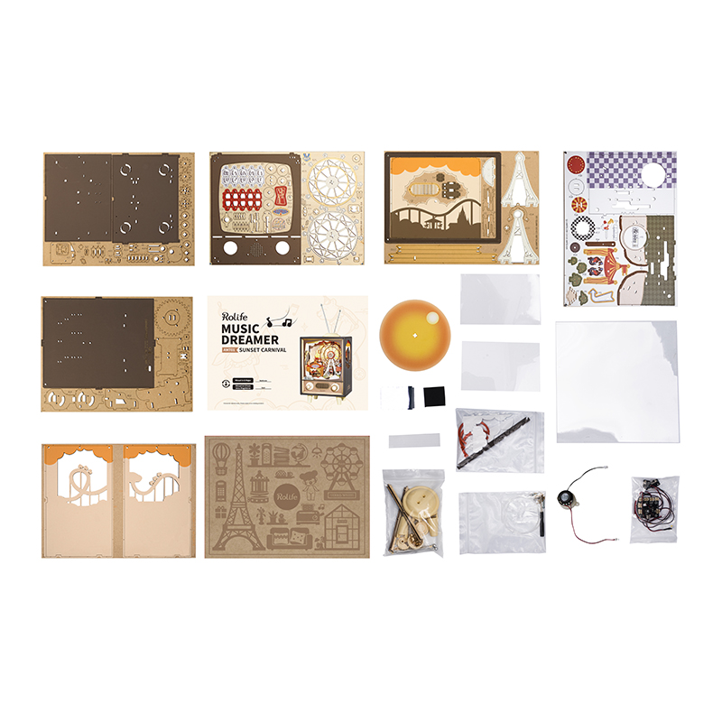 Rolife AMT01 Sunset Carnie Music Box DIY Miniature Dollhouse