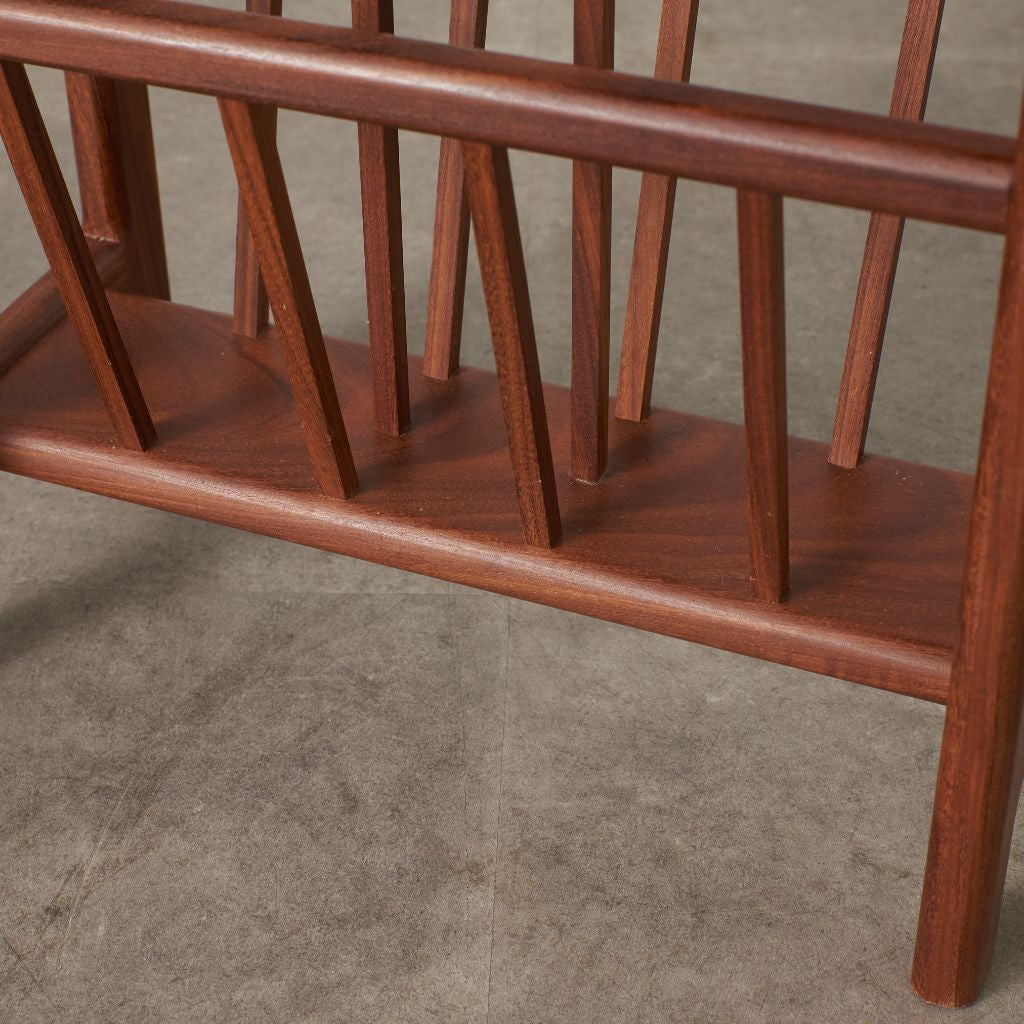 ヴィンテージ マガジンラック付き タイルトップサイドテーブル