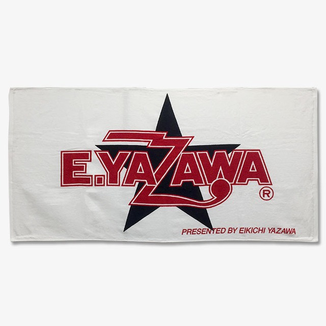 ジュニアビーチタオル(ロゴ星)ホワイト/レッド・ブラック｜DIAMOND