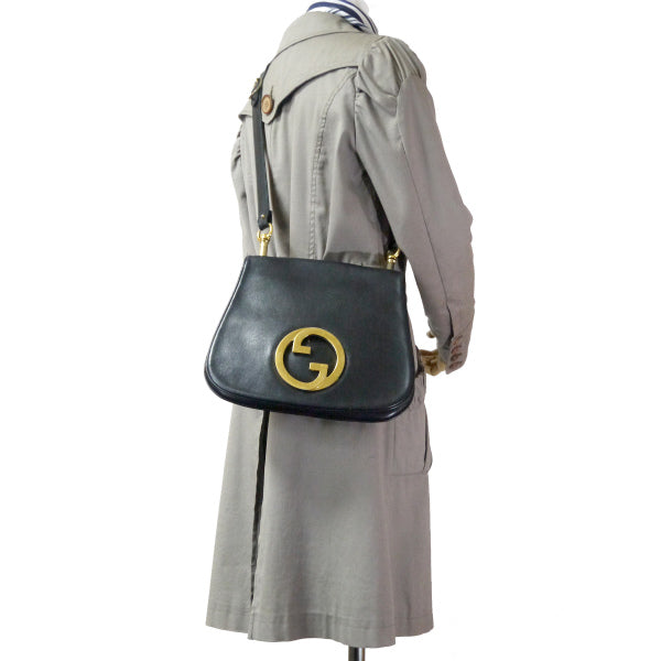 OLD Gucci 70s総革インターロッキングGショルダー（黒） – Vintage