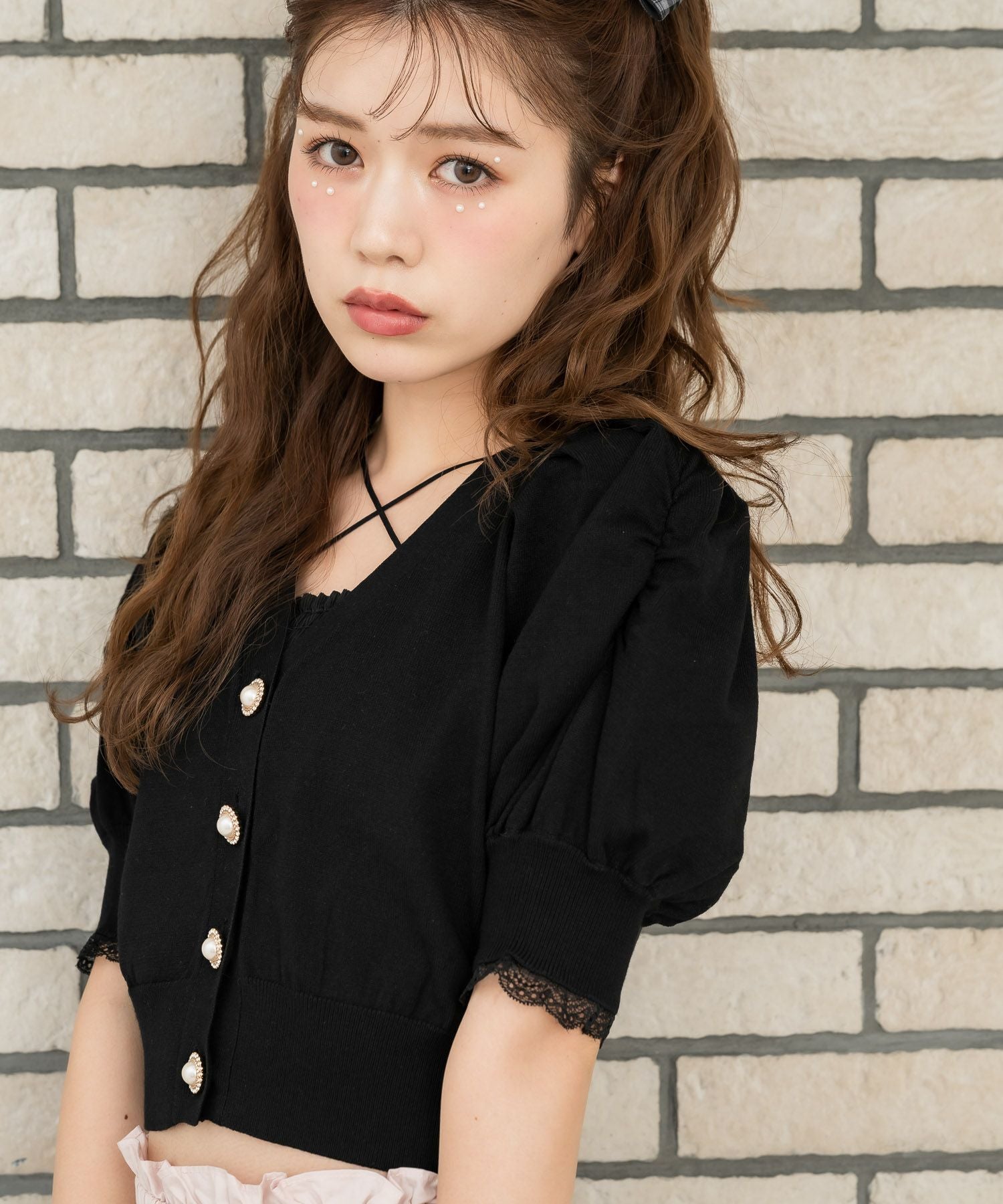 リボン釦キャミ付きシャギーミニCD | Rlab store