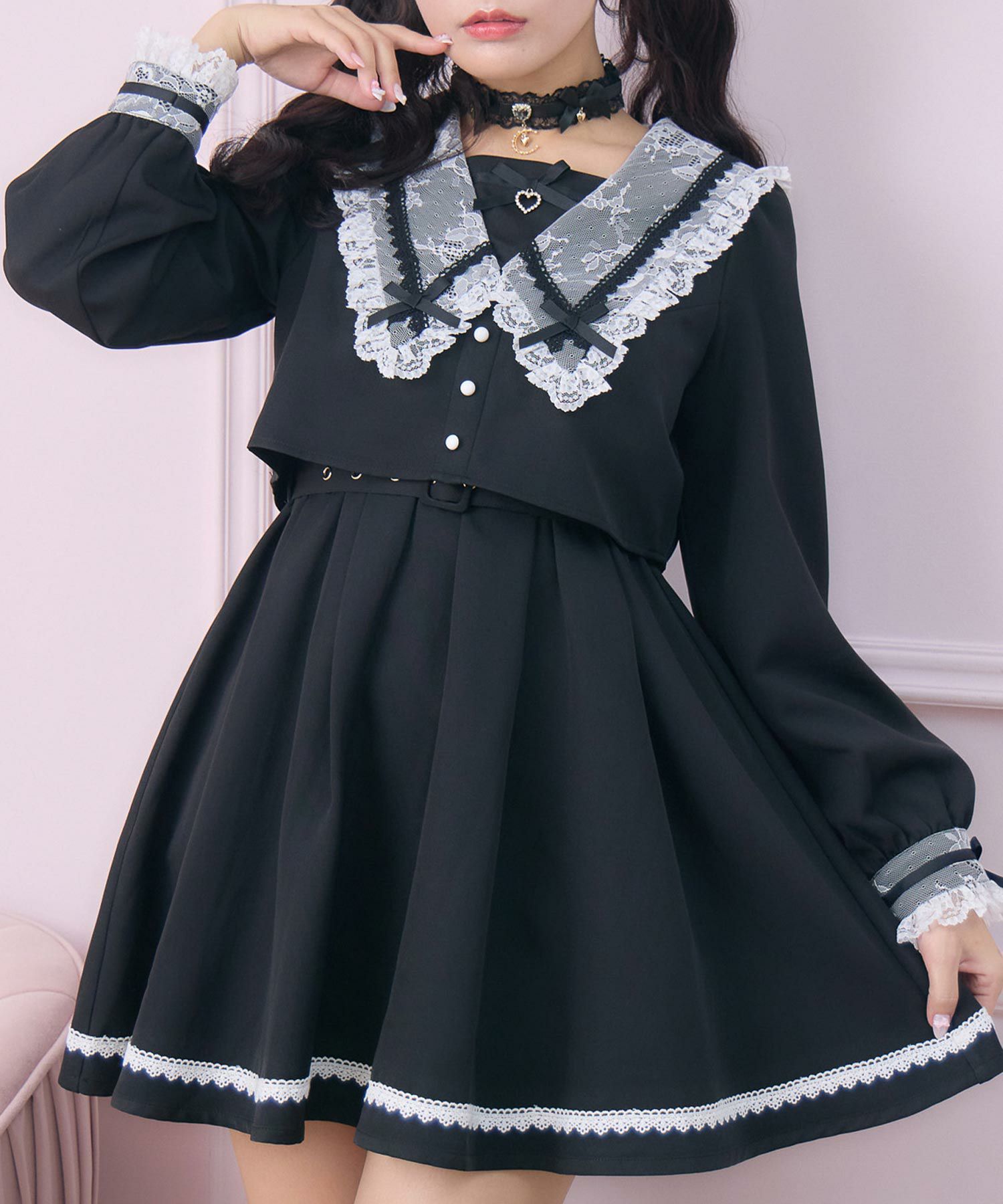 レイヤード配色セーラーワンピース | Rlab store