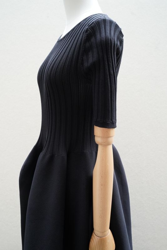 CFCL POTTERY SHORT SLEEVE DRESS col.BLACK - rollot