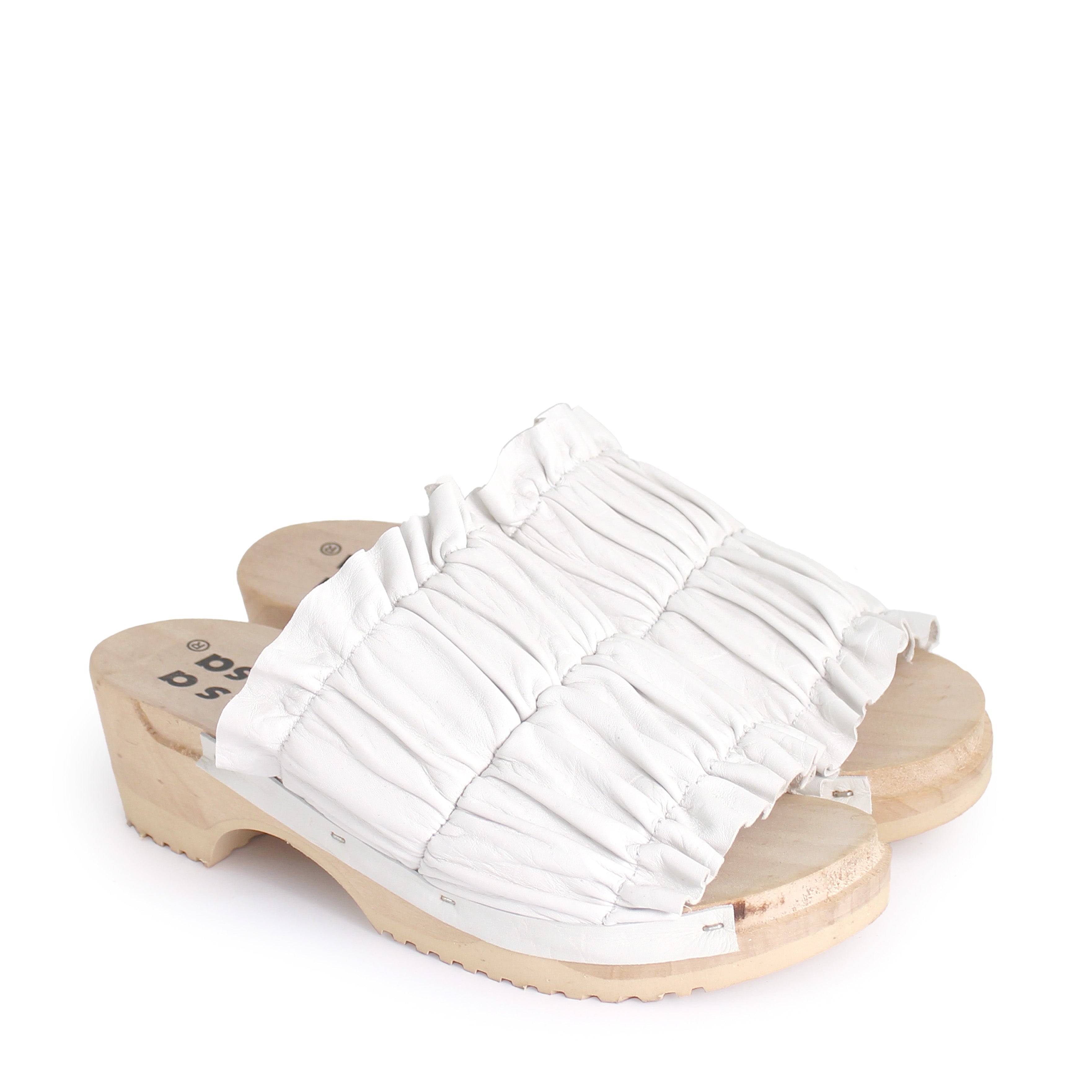 CHLOE CLOG + Leather Clog Sandals + White – rosa mosa