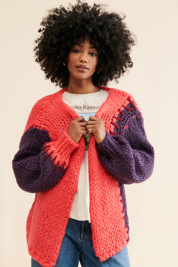 Colorblock Patchwork Cardigan | Nuuly