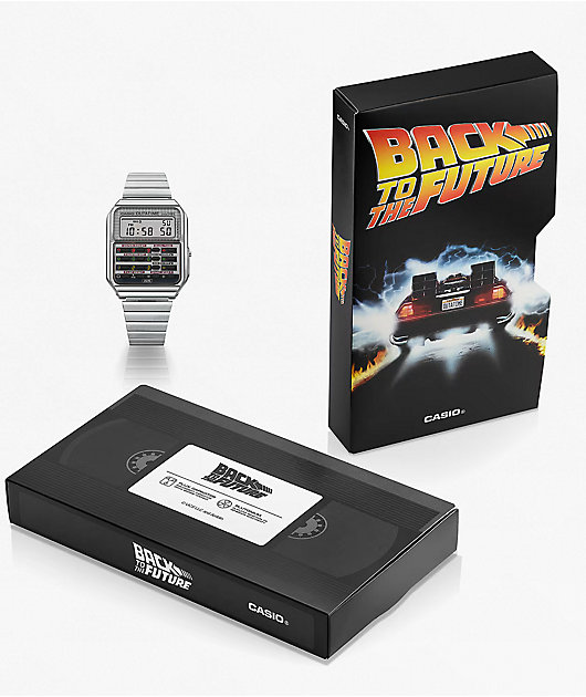 Casio x Back To The Future CA500WEBF-1A Vintage Silver Digital