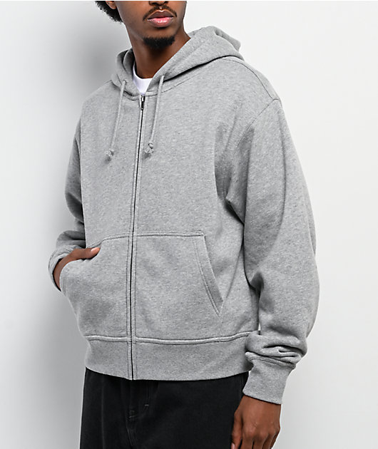 ITA Fractal Grey Crop Zip Hoodie | Zumiez