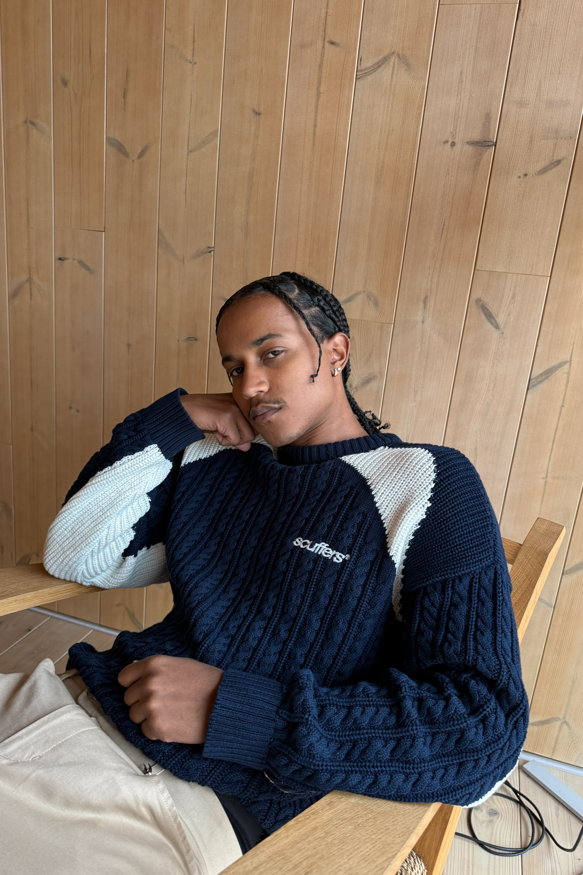 Essex Navy Knit – Scuffers