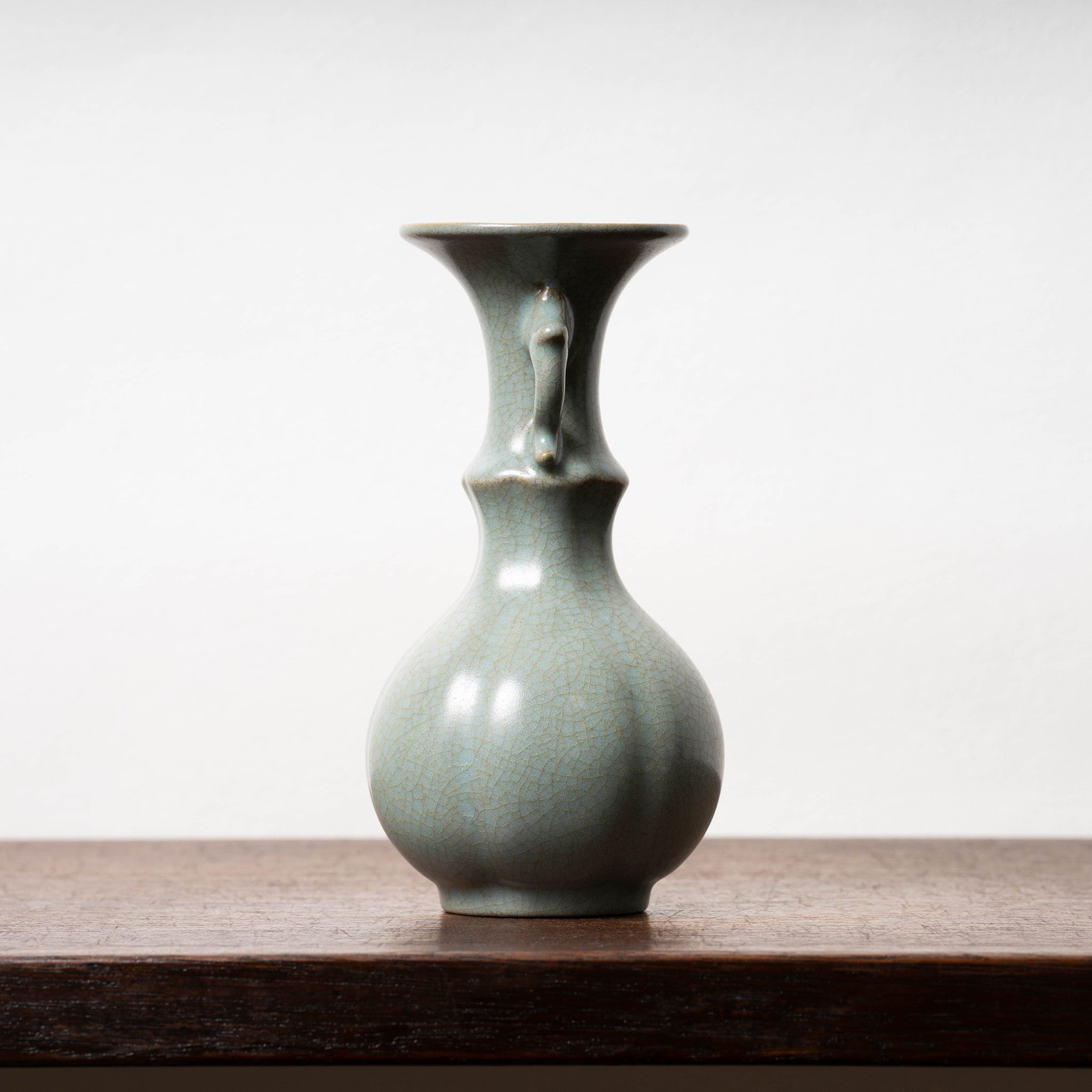 宋汝窯青釉清涼寺竹節瓜稜壺 現代工芸品 宋汝窯