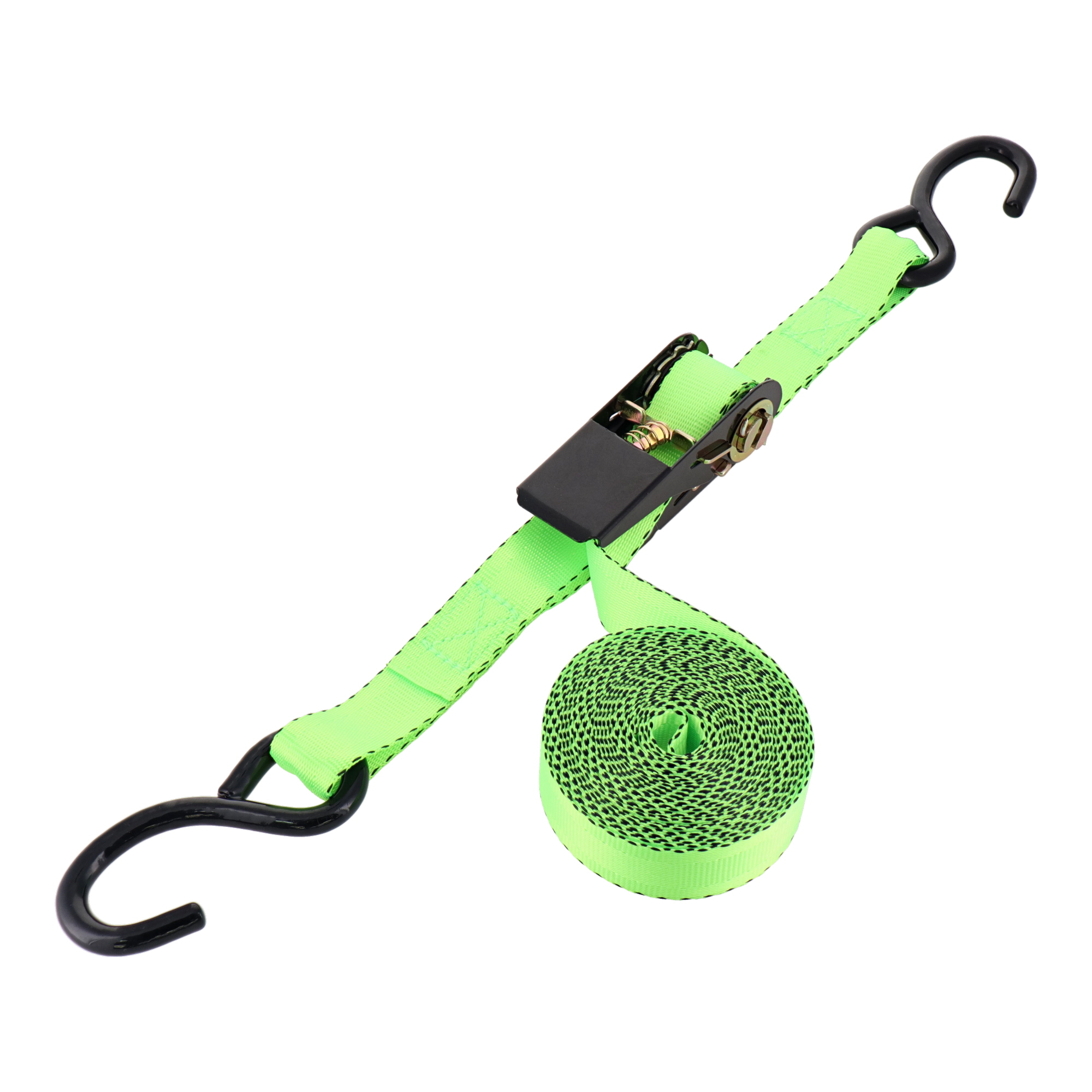 TRN-255S 荷役 荷締機 ラチェット式荷締ベルト Sフック付 5m×25mm