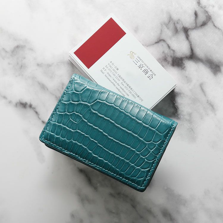 クロコダイル メンズ 名刺入れ 無双 カードケース 通しマチ 4FA