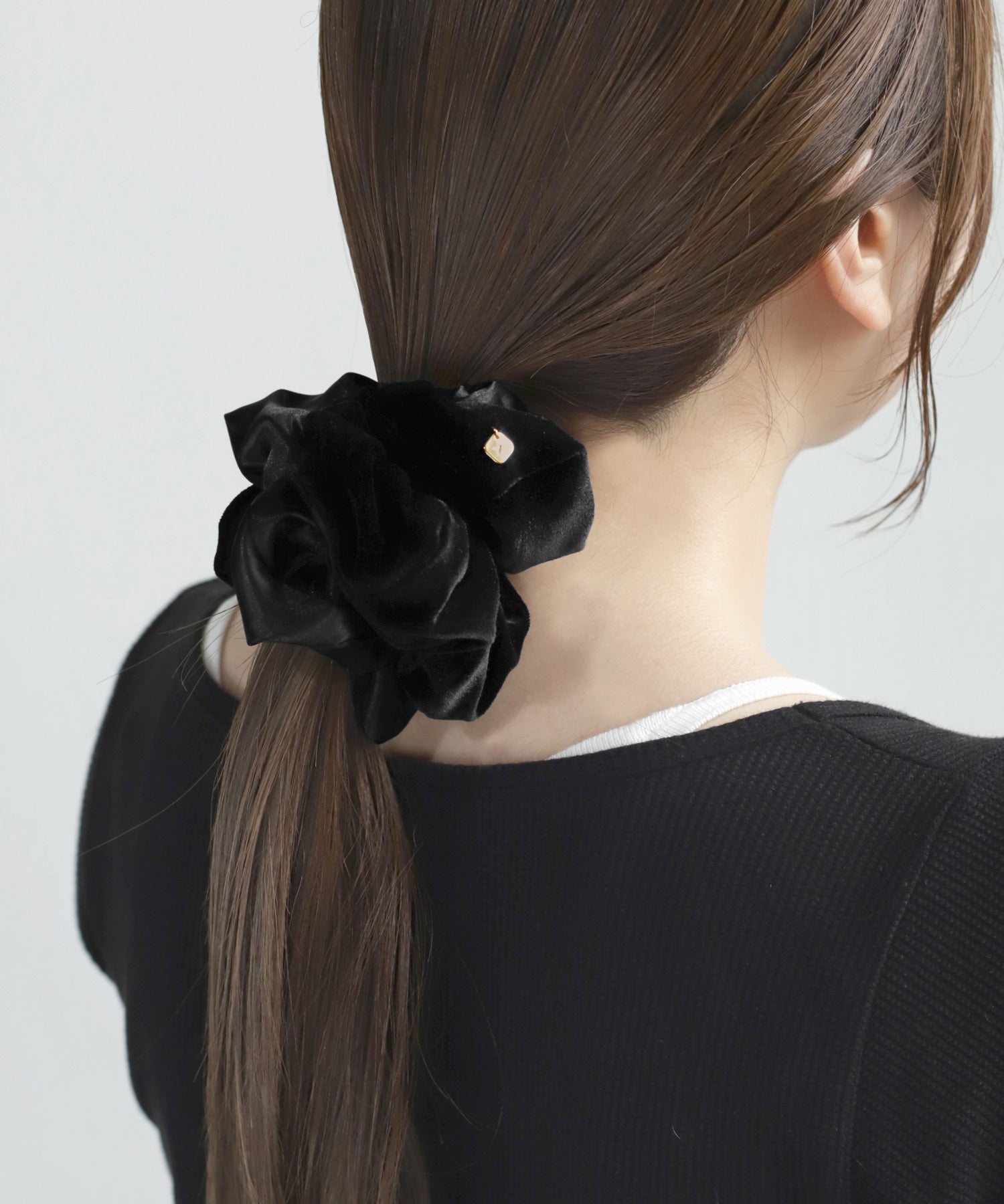 ANEMONE】ベロア×サテンクロスシュシュ｜アネモネ・シエナロゼ