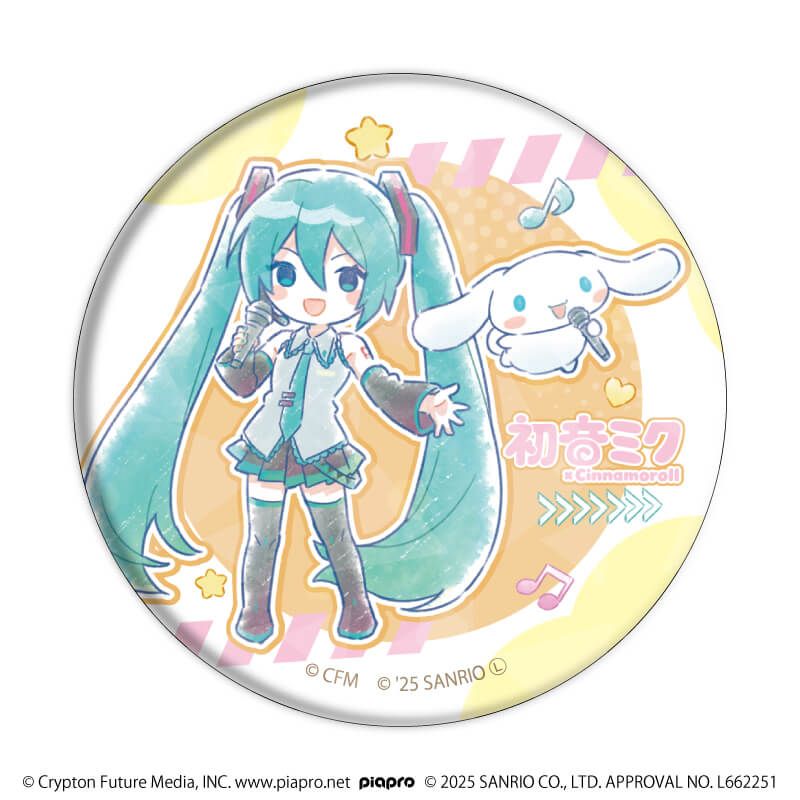 初音ミク×シナモロール｜ホログラム缶バッジ(57mm)「初音ミク