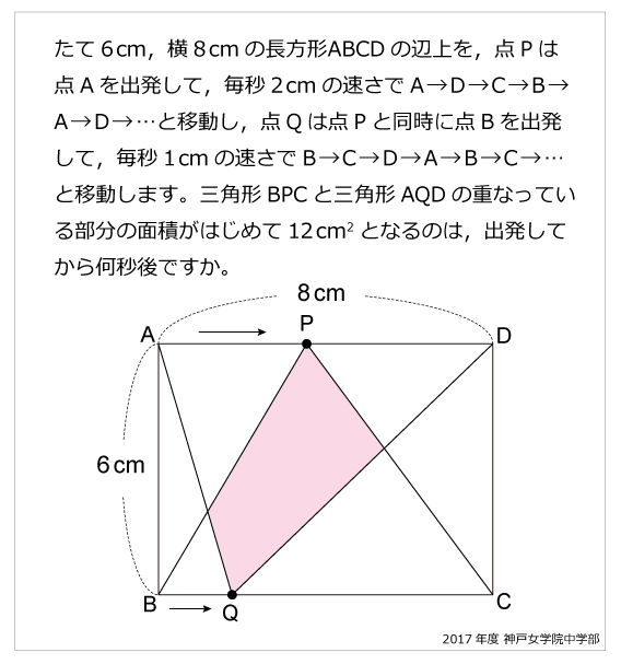 神戸女学院中学部-点移動2017年神戸女学院中学部-点移動 | 算数星人の