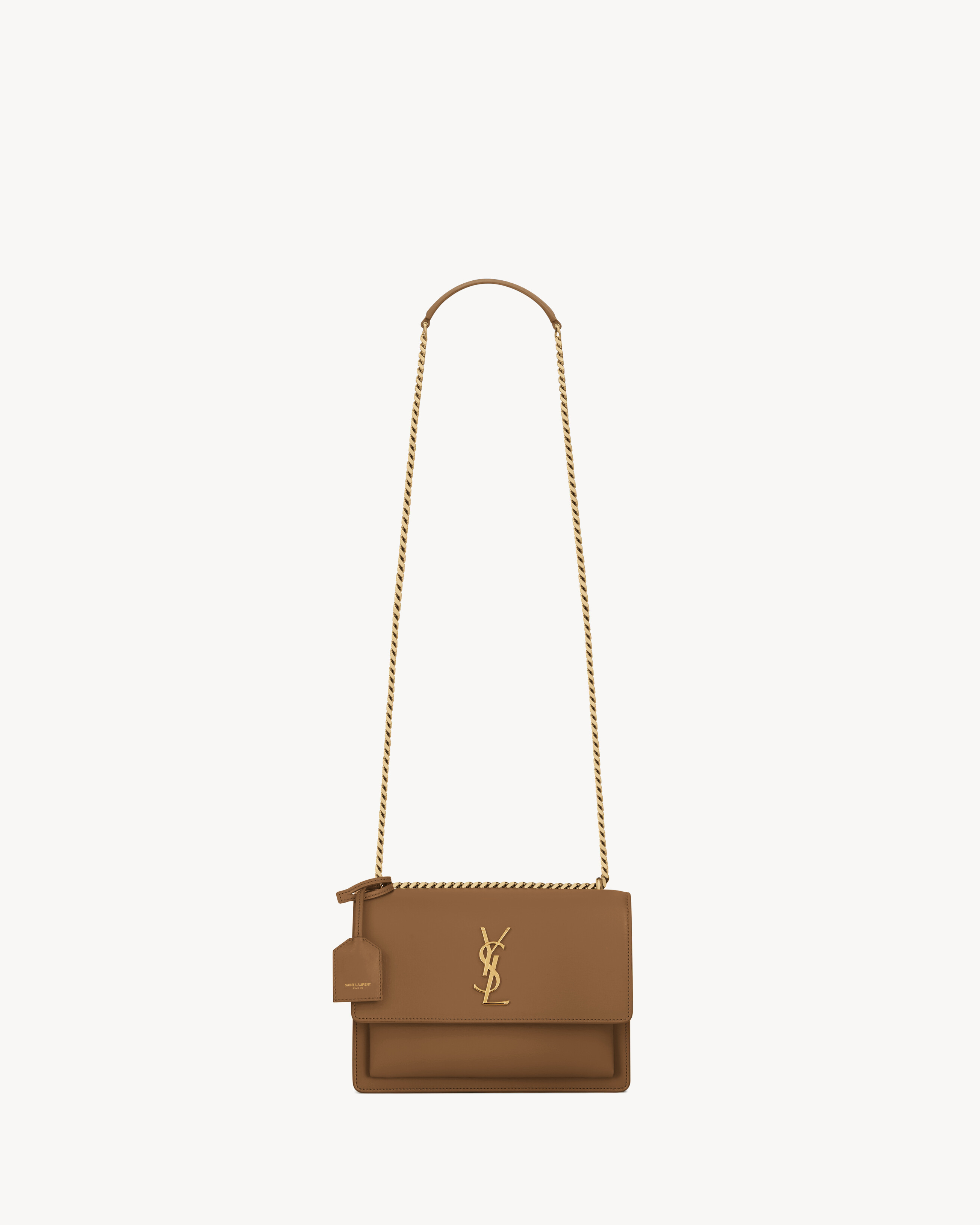 SUNSET medium IN SMOOTH LEATHER in Brown | Saint Laurent | YSL EN-DK