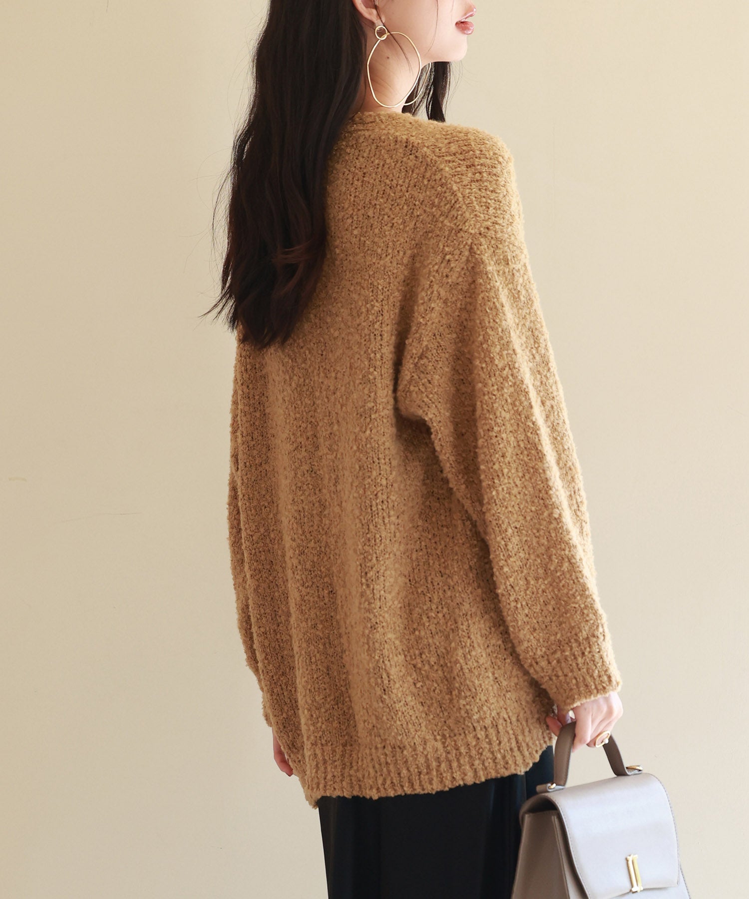 ドロップショルダーニットカーディガンsdpxyf6576 ブラウン – [公式