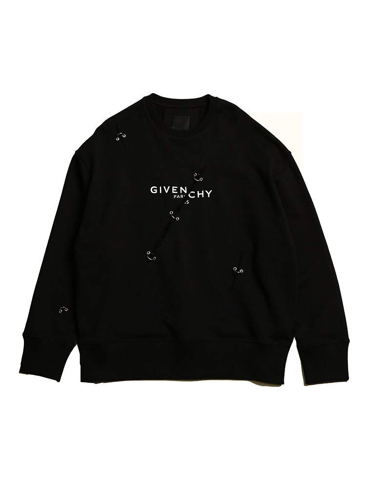 GIVENCHY (ジバンシィ) 裏起毛 ダメージ クルーネック スウェット