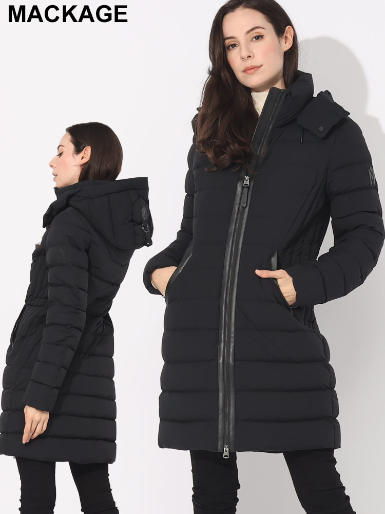 MACKAGE (マッカージュ) ストレッチ フード着脱 フルジップ ダウン