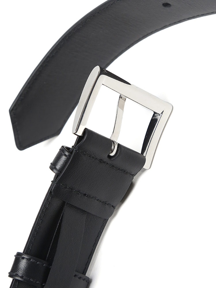 PRADA (プラダ) レザー ロゴプレート ピンバックルベルト 85cm 95cm