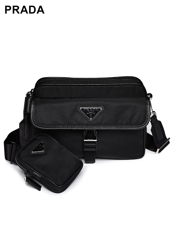 PRADA (プラダ) ナイロン ロゴ 着脱ミニポーチ付き ショルダーバッグ