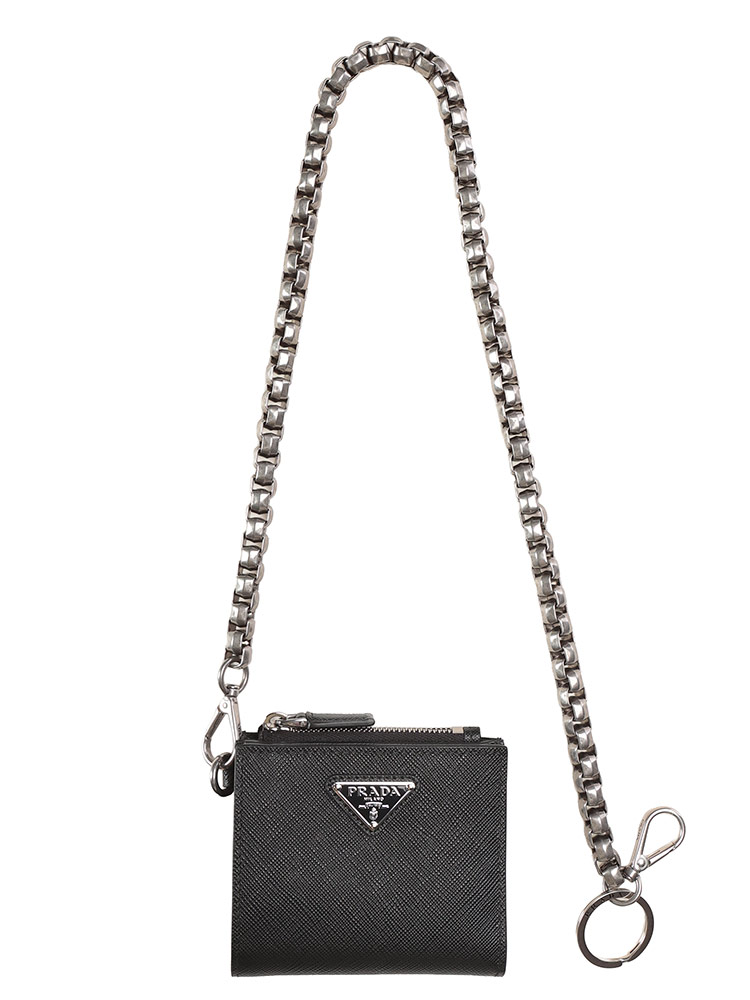 PRADA (プラダ) チェーン付 サフィアーノレザー 財布 PR2ML0492HJD
