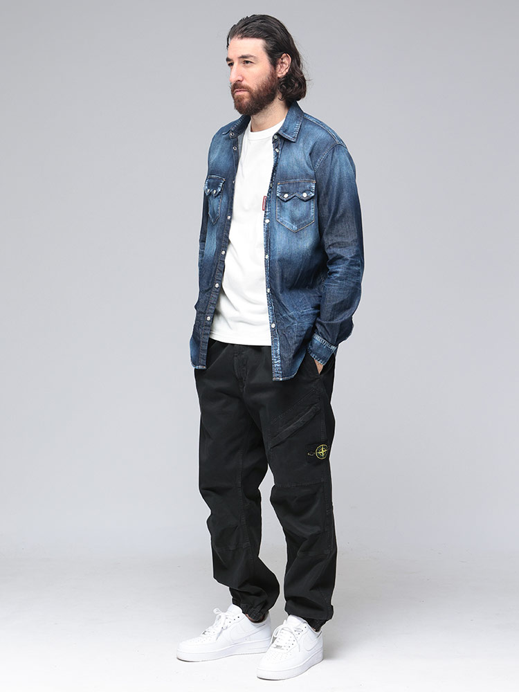 DSQUARED2 (ディースクエアード) フルボタン 長袖 デニムシャツ RELAX