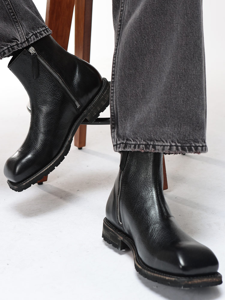 OUR LEGACY (アワーレガシー) レザー ジップアップ ショートブーツ