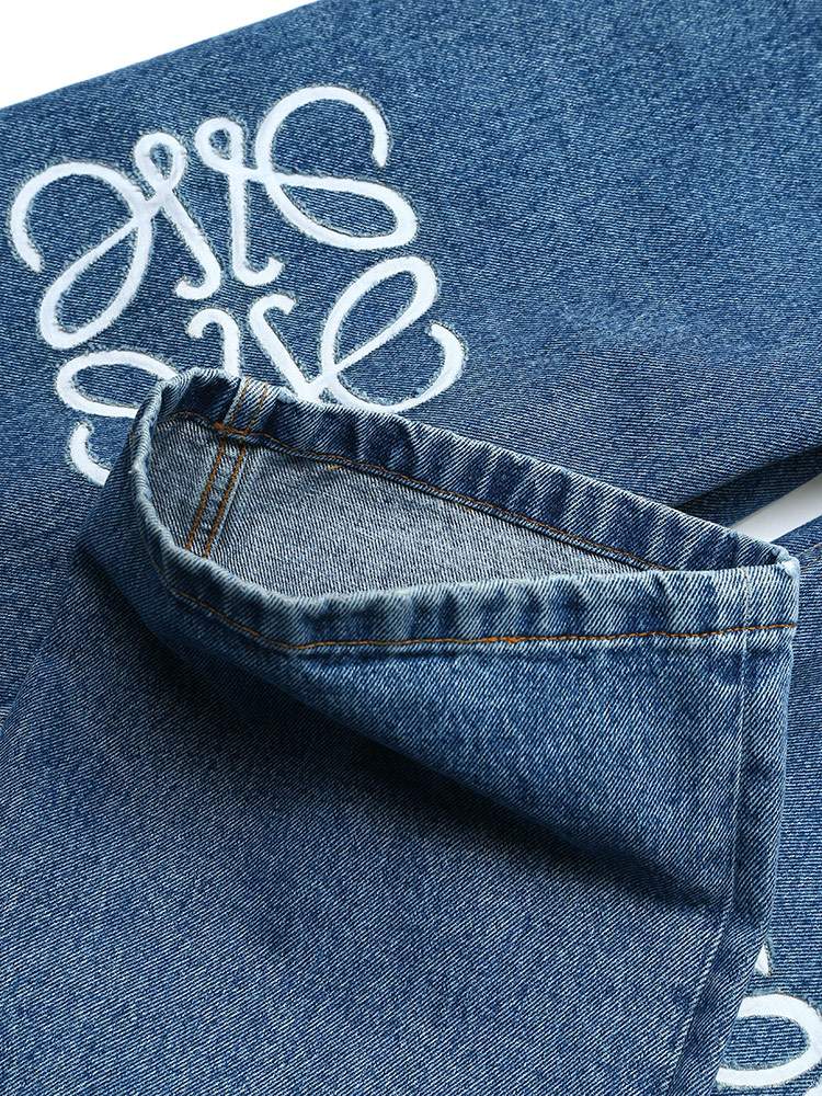 LOEWE ロエベ レディース デニム アナグラム バギー ジーンズ ワイド