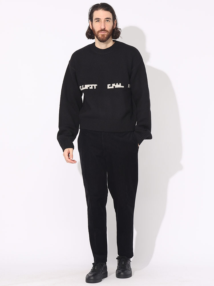 HELIOT EMIL (エリオット・エミル) ロゴインターシャ クルーネック