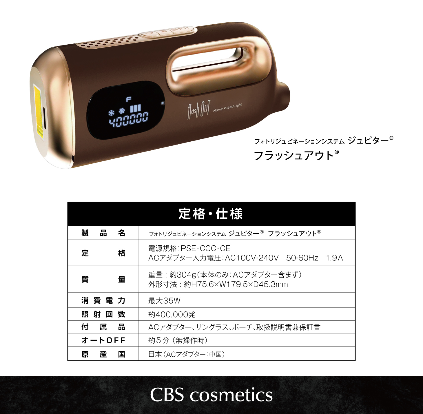 ホームケア用脱毛器 フォトリジュビネーションシステム ジュピター