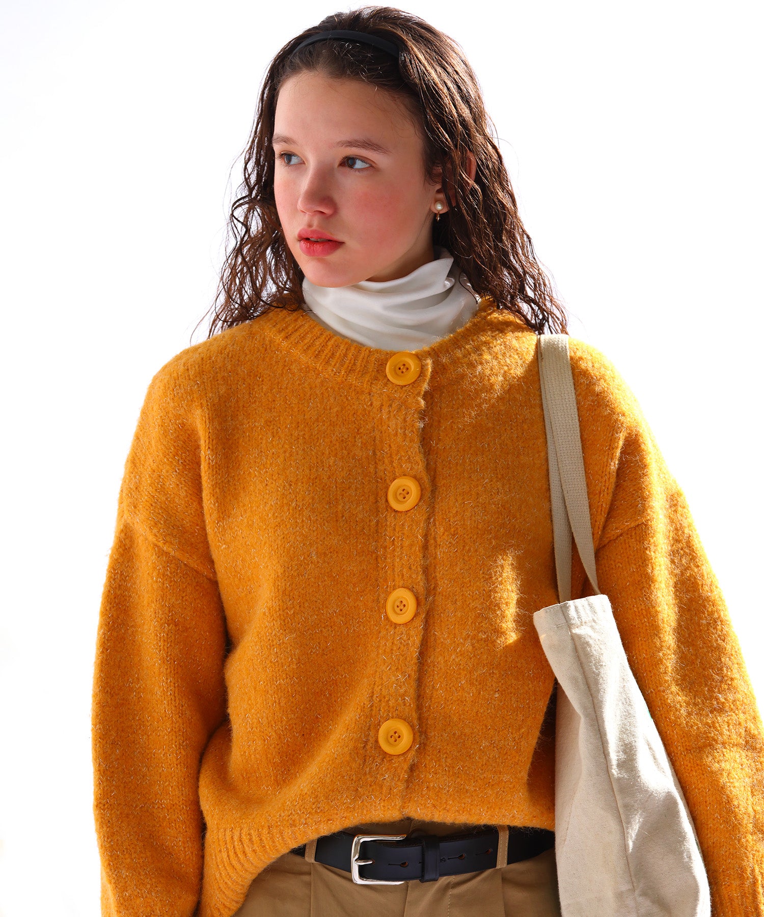 sara&cake/ボタンクルーネックカーディガン