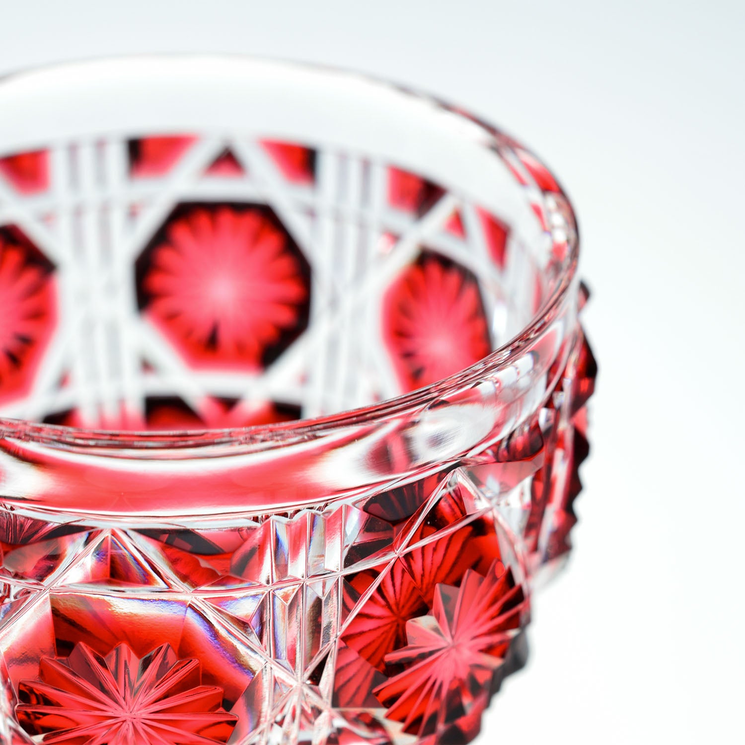 島津薩摩切子】復元 猪口(大) cut18金赤×藍セット – ㈱島津興業 島津