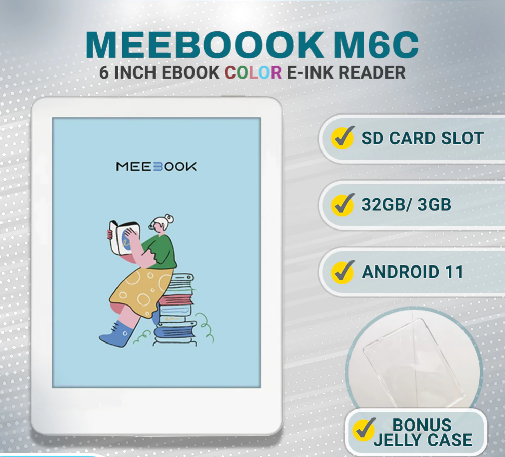 Super Cheap 6 Inch Meebook M6C E-Reader Tablet, Android 11, 3GB