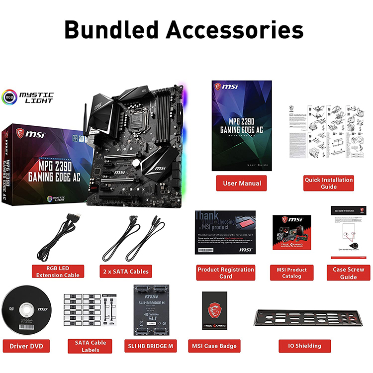 MSI MPG Z390 Gaming Edge AC LGA1151 Motherboard, Intel Z390