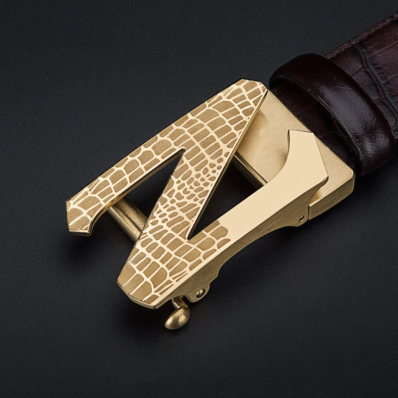 3.5cm Width High Quality Letter Z Logo Buckle Automatic Cow