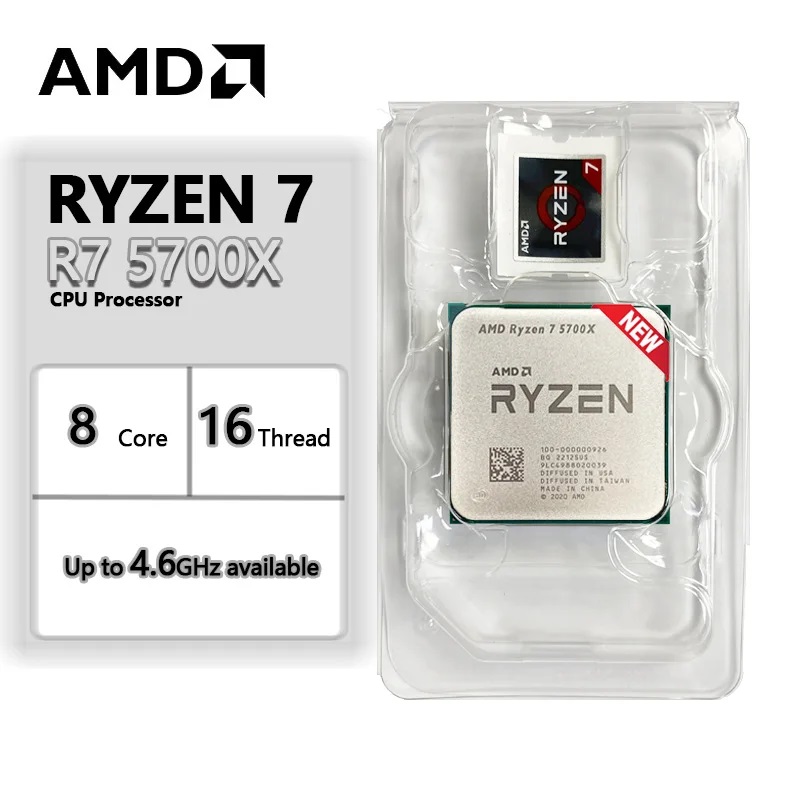 New AMD Ry-Zen 7 5700X 3.4GHz 8-Core 16-Thread CPU 7NM Zen 3