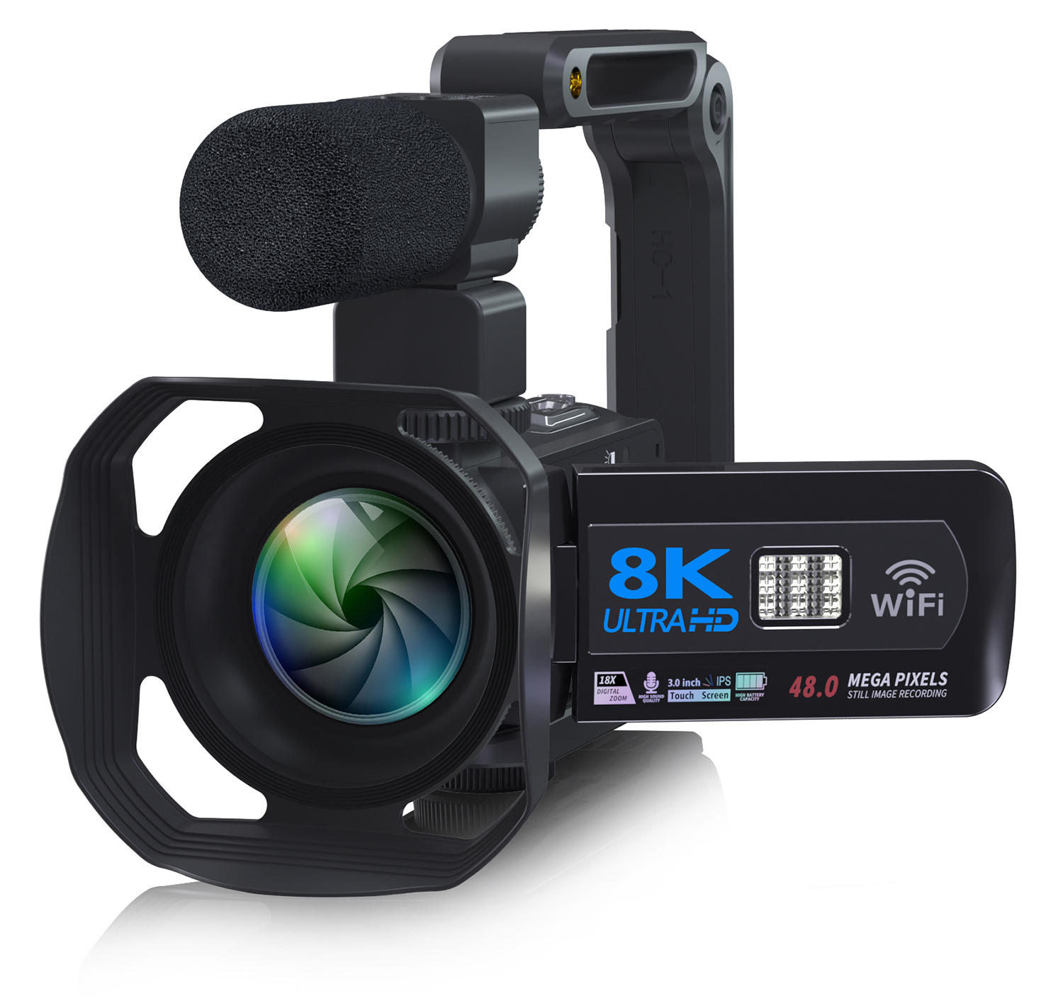8K Ultra HDR Camcorder - 48MP Streaming Digital Video Camera with
