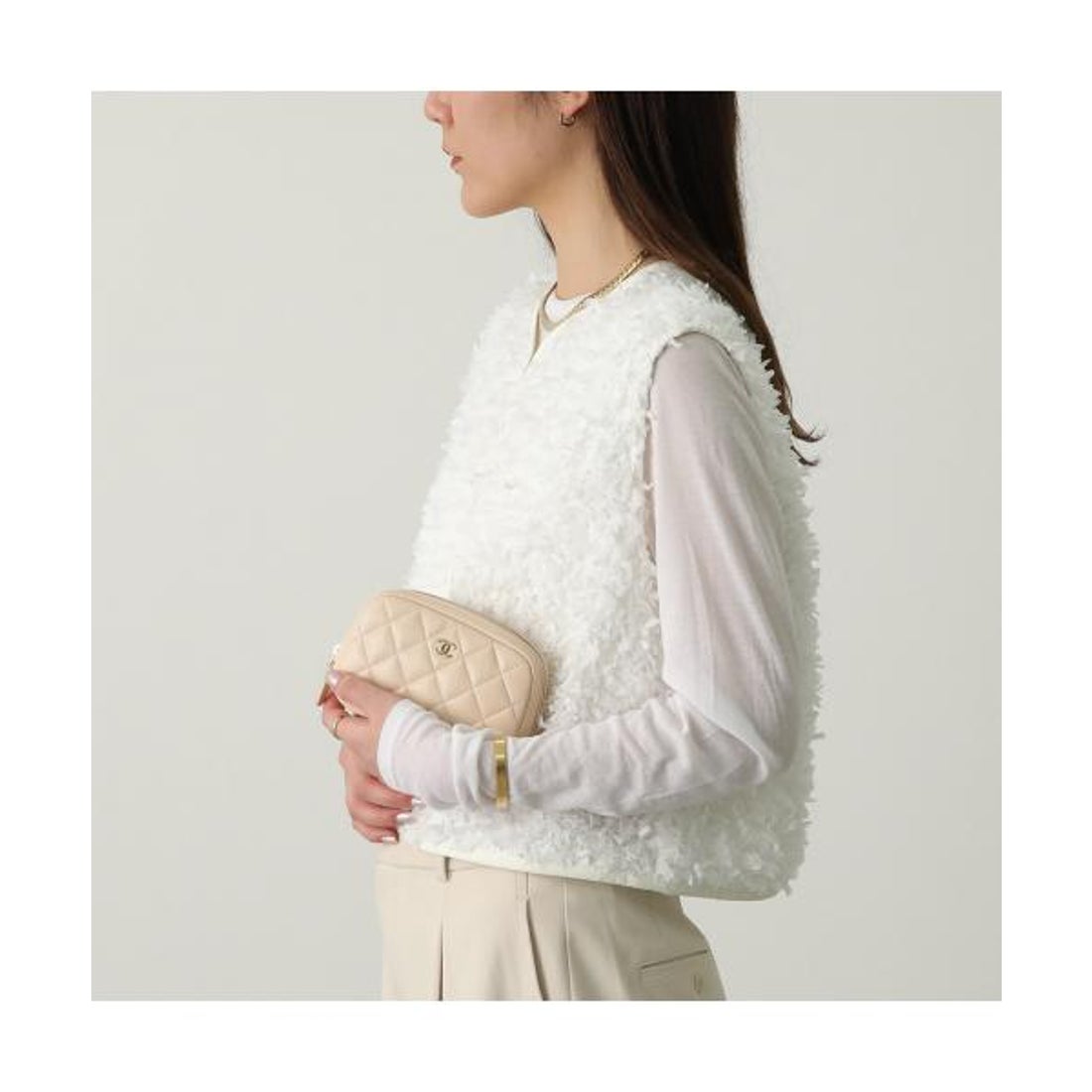 シャネル CHANEL CHANEL ポーチ A80909 B10583 マトラッセ ココマーク