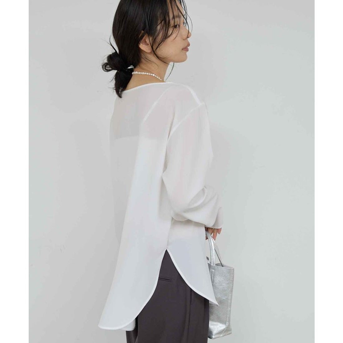 ガリャルダガランテ GALLARDAGALANTE ラウンドブラウスTee （white