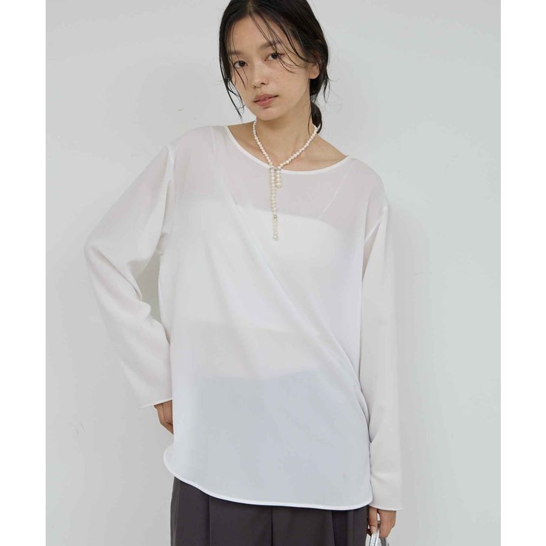 ガリャルダガランテ GALLARDAGALANTE ラウンドブラウスTee （white