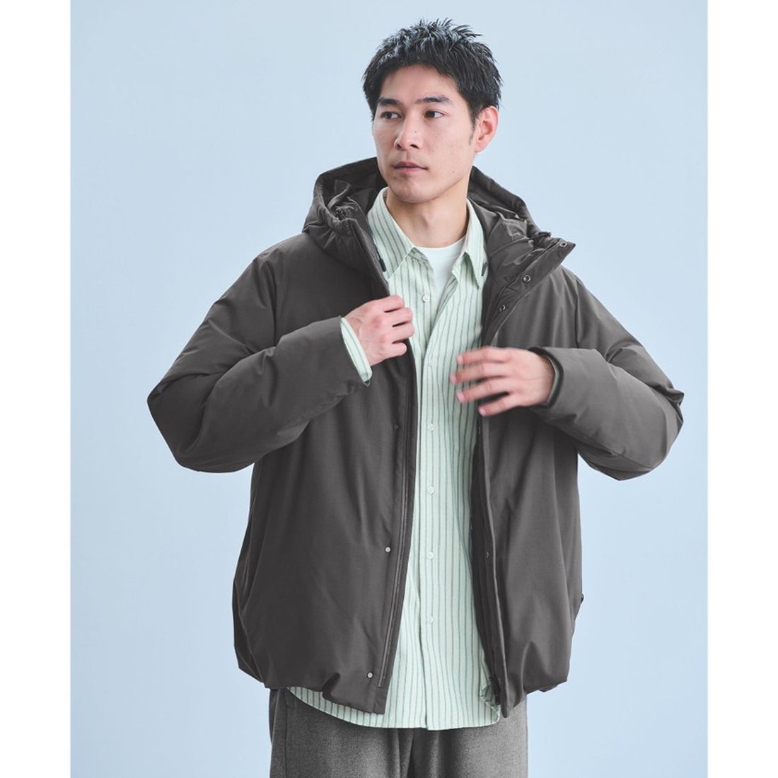 UNITED ARROWS green label relaxing T/W フード ダウン ブルゾン （MD