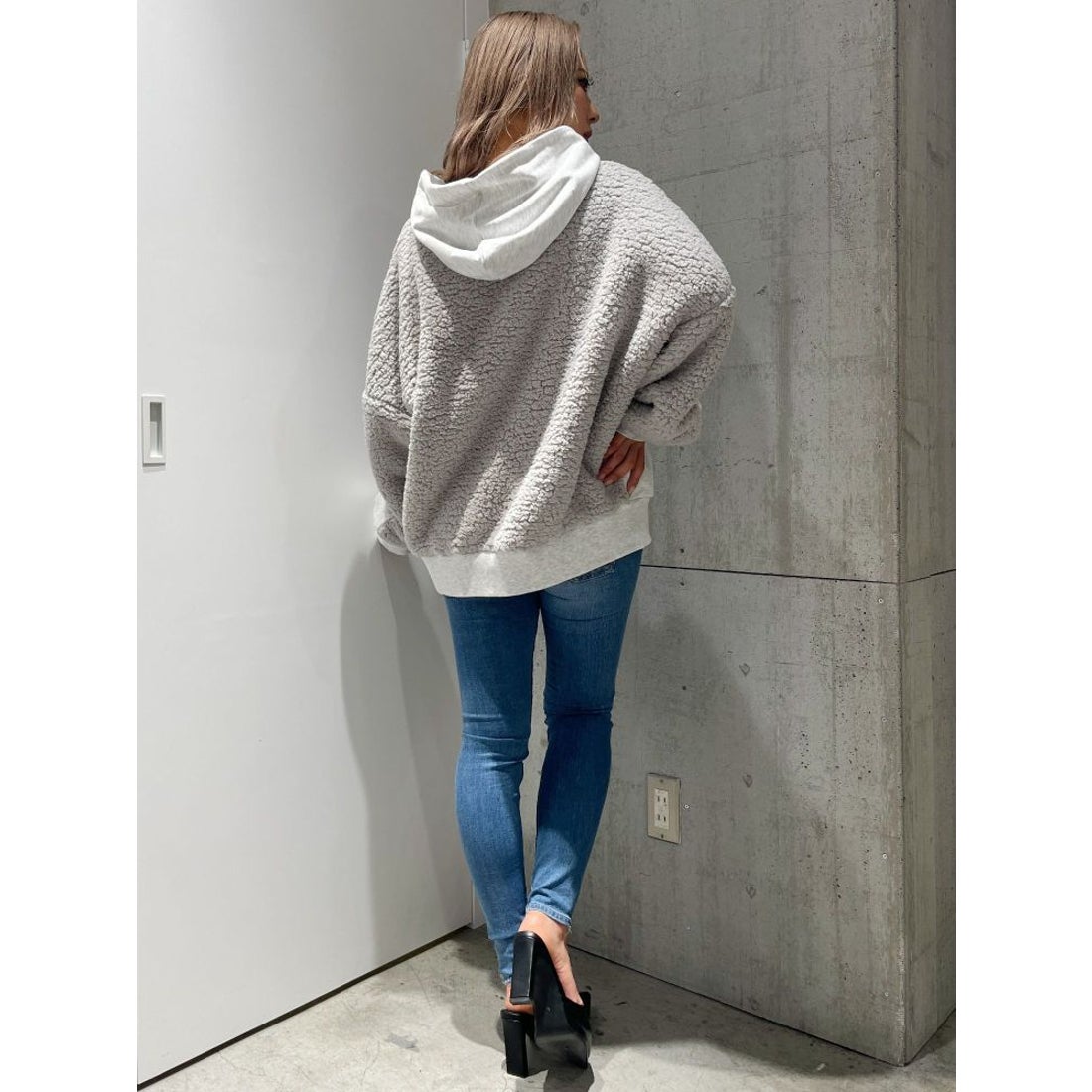 ジェイダ GYDA ボアドッキングBIGパーカー （ブラック） -靴