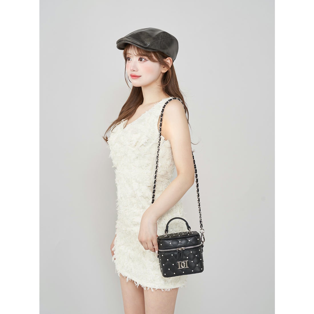 ダーリッチ Darich キルティングビジュースクエアミニバッグ （ミント