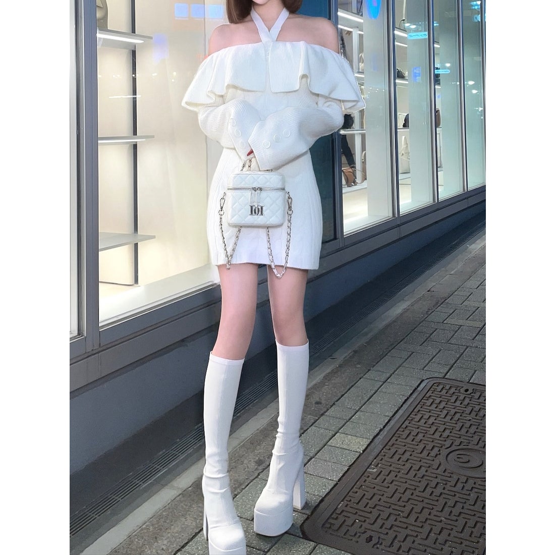 ダーリッチ Darich ウルトラストレッチロングブーツ （アイボリー