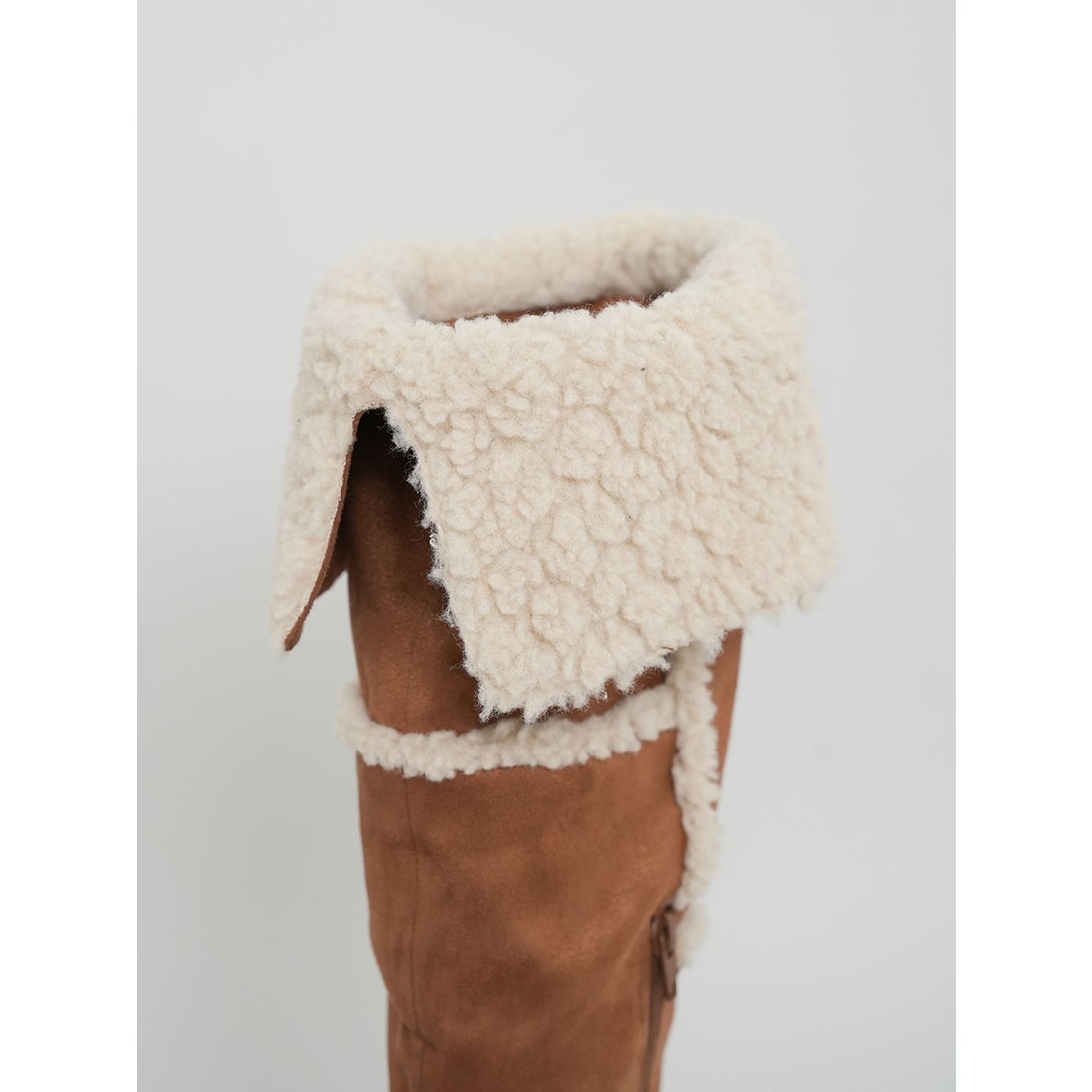 ダーリッチ Darich フェイクムートンニーハイブーツ （キャメル） -靴